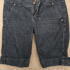 See Thru Soul Dark Blue Jean Shorts